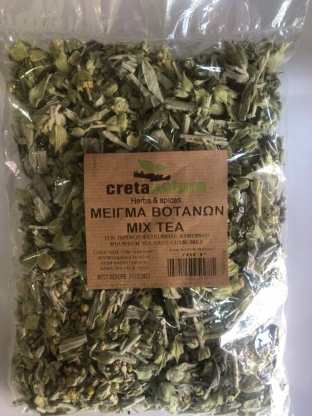 Μείγμα βοτάνων mix tea,τσάι του βουνού-φασκόμηλο-χαμομήλι  70gr